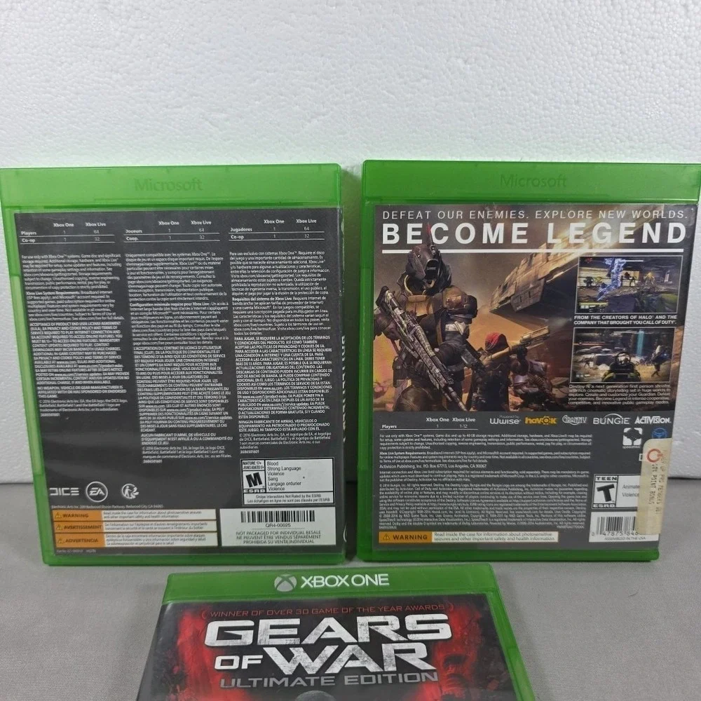 Lot of 3 Destiny, Battlefield 1, Gears Of War GAMES (Microsoft Xbox One)